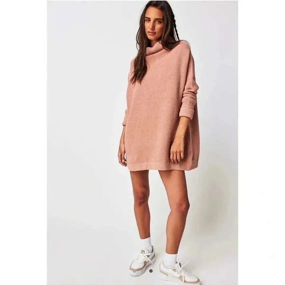 NWT Free People Ottoman Slouchy Tunic Sweater Cafe Cream Tan Small Oversized - Picture 5 of 9